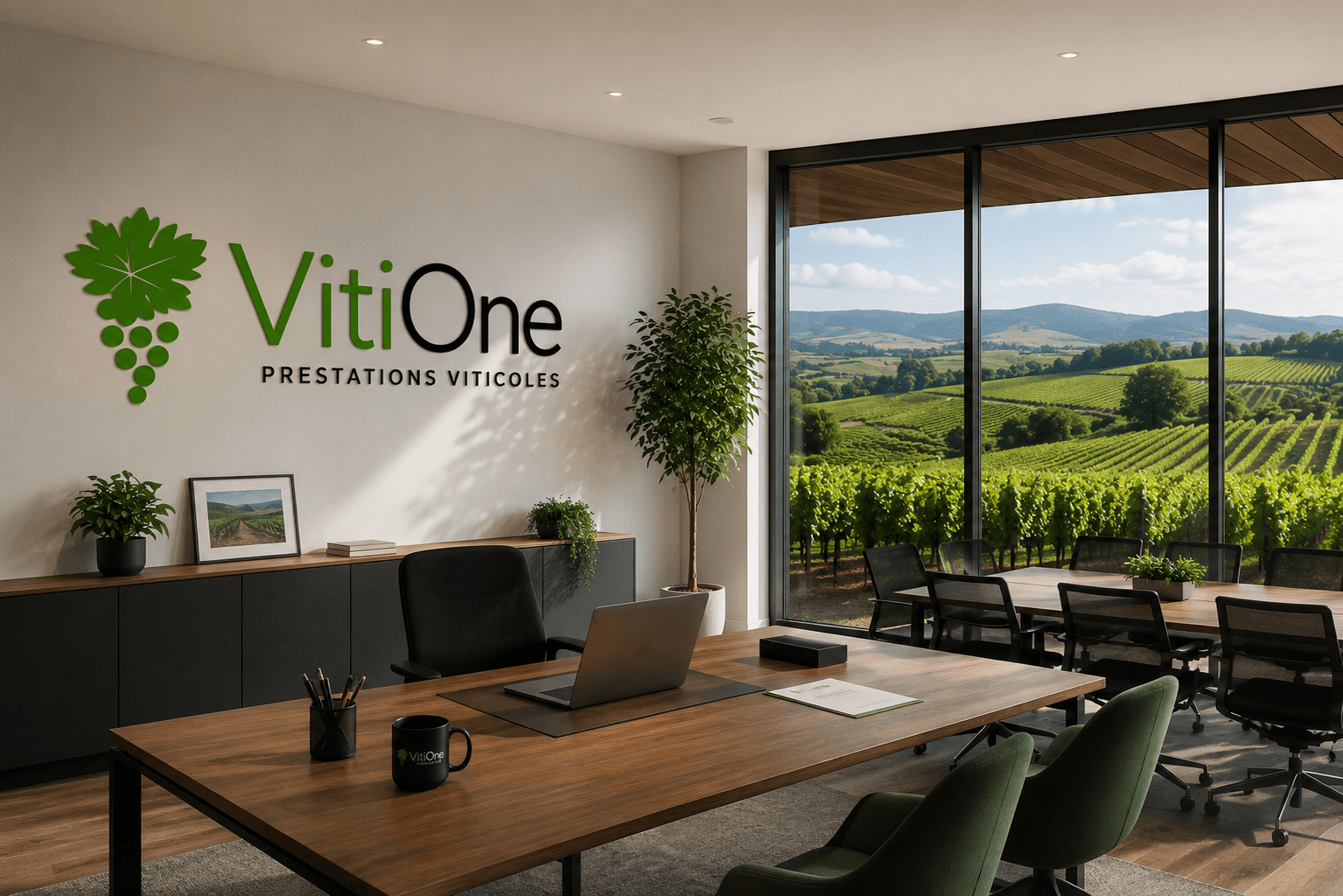Bureaux VitiOne avec vue sur les vignes