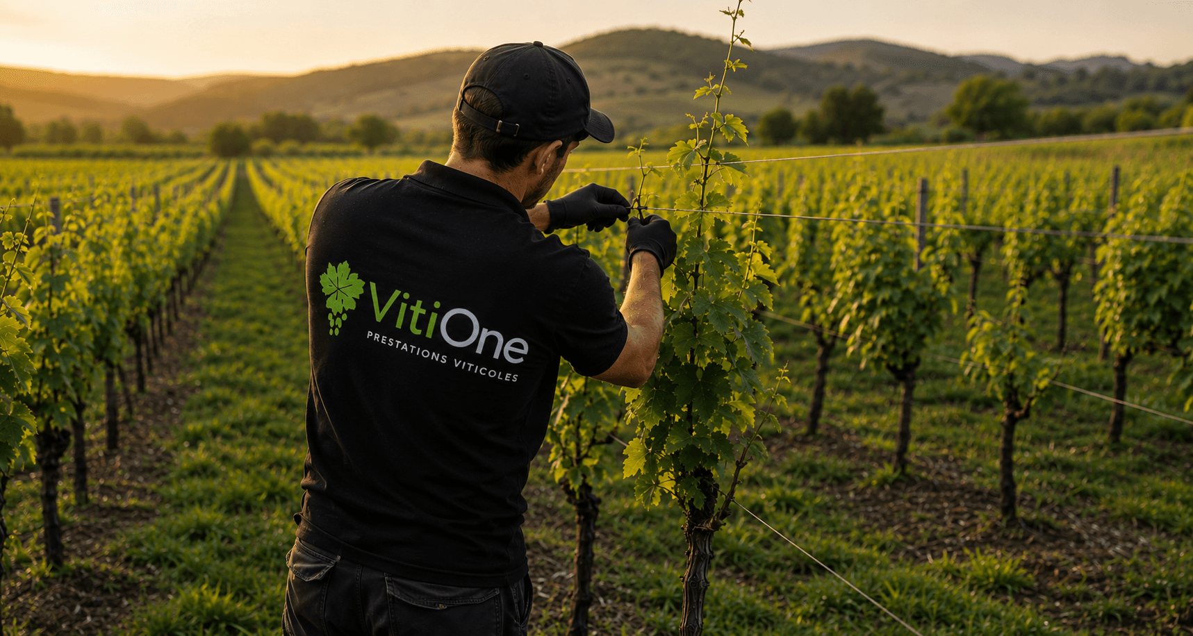 Travaux viticoles en Alsace